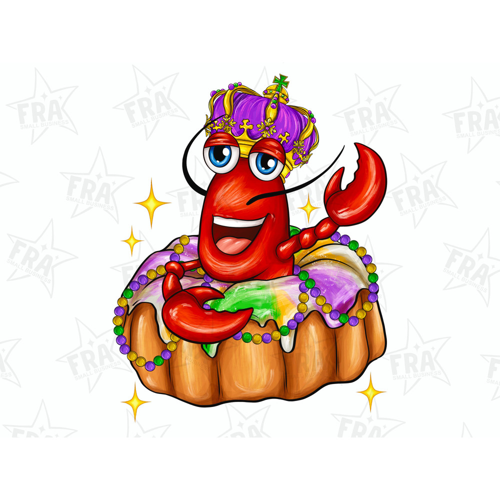 Mardi Gras King Cake Png Sublimation Design, Mardi Gras Png, Crawfish Png, Sublimation Png, Western Design Png, King Cake Design Png.jpg