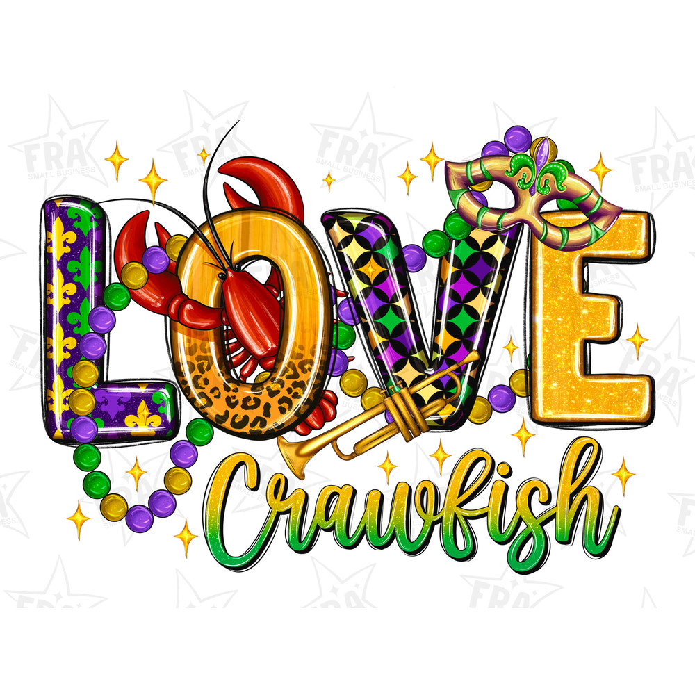 Mardi Gras love Crawfish png sublimation design download, Happy Mardi Gras png, hand drawn crawfish png, Crawfish png, sublimate designs 2.jpg