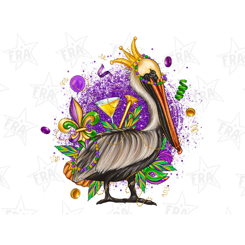 Mardi Gras Pelican Png,Sublimation Design,Louisiana Mardi Map Png,Pelican,Digital Download,Mardi Gras Png,Mardi Gras Pelican Png,Pelican Png.jpg