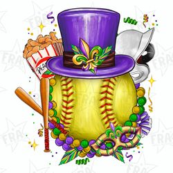 mardi gras softball png sublimation design download, mardi gras png, mardi gras game, softball mama png, softball png, s