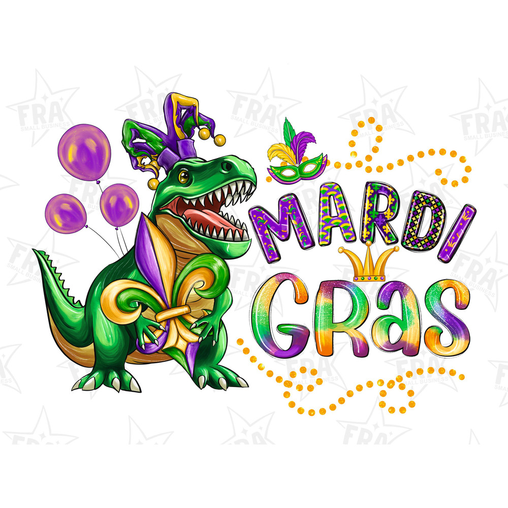 Mardi Saurus Rex png sublimation design download, Dinosaur Dino png, Mardi Gras png, Western, Happy Mardi Gras, sublimate designs download 1.jpg