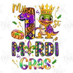 my first mardi gras png sublimation design download, crocodile baby,happy mardi gras png,mardi gras crocodile png,sublim