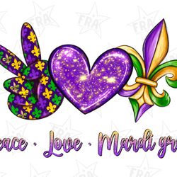peace love mardi gras png sublimation design download, peace love png, mardi gras png, western mardi gras png, sublimate
