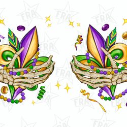 skeleton with fleur de lis mardi gras png sublimation design download, happy mardi gras png,mardi gras skeleton hands pn