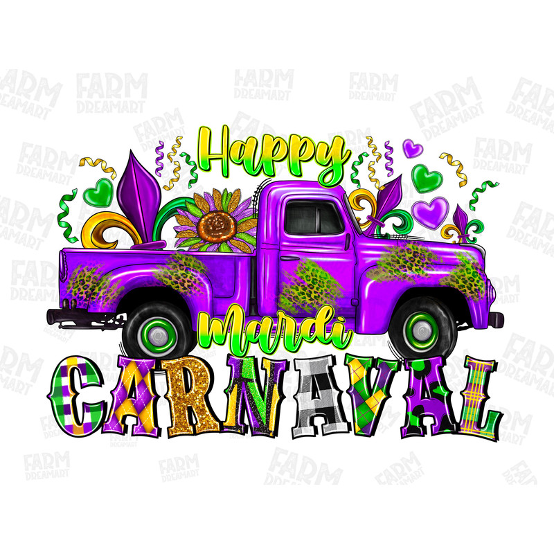 Happy Mardi Carnaval truck png sublimation design download, western Mardi Gras png, Mardi Gras carnival png, sublimate designs download.jpg