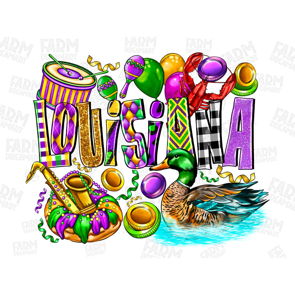 Louisiana Mardi Gras Png sublimation design download, Happy Mardi Gras png, Happy Mardi Gras Png, Louisiana Duck png, sublimate designs File.jpg