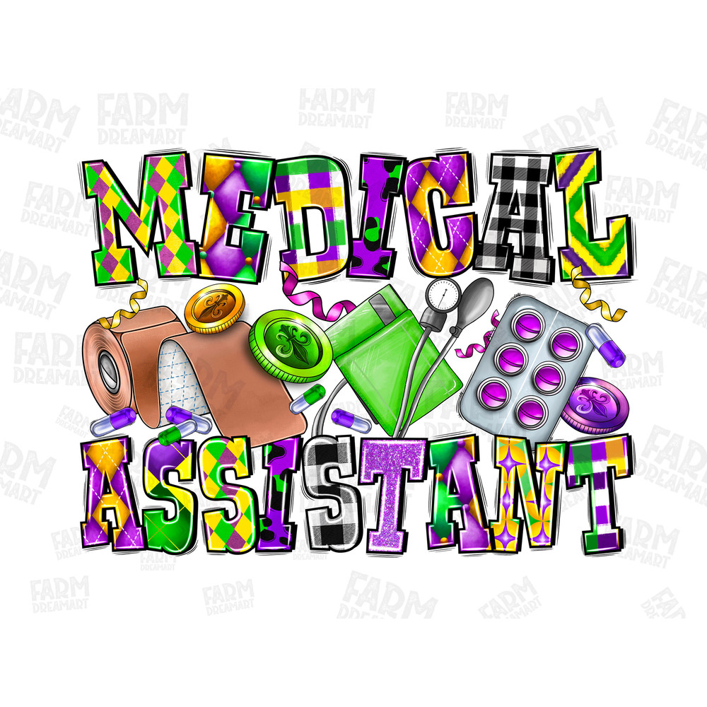 MA Medical Assistant Mardi Gras png sublimation design download, Happy Mardi Gras png, Nurse png, Nursing png, sublimate designs download.jpg