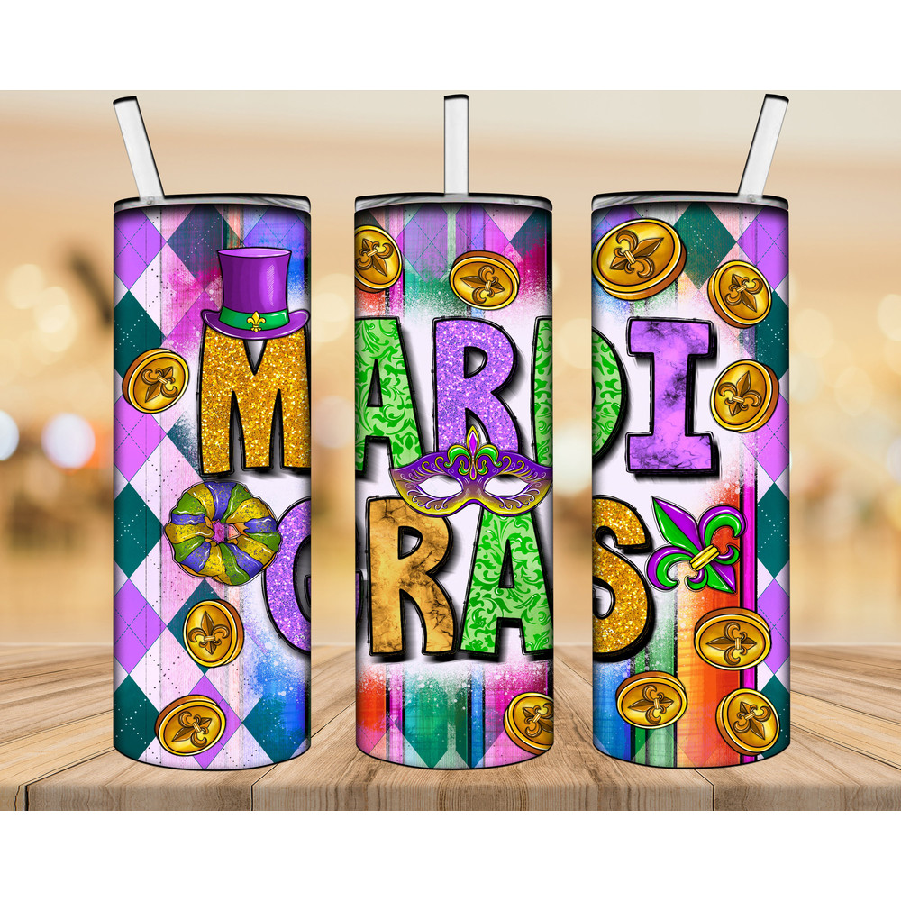 Mardi Gras 20oz skinny tumbler png,Mardi Gras png, Mardi Gras tumbler png, glitter tumbler png, sublimate designs download.jpg