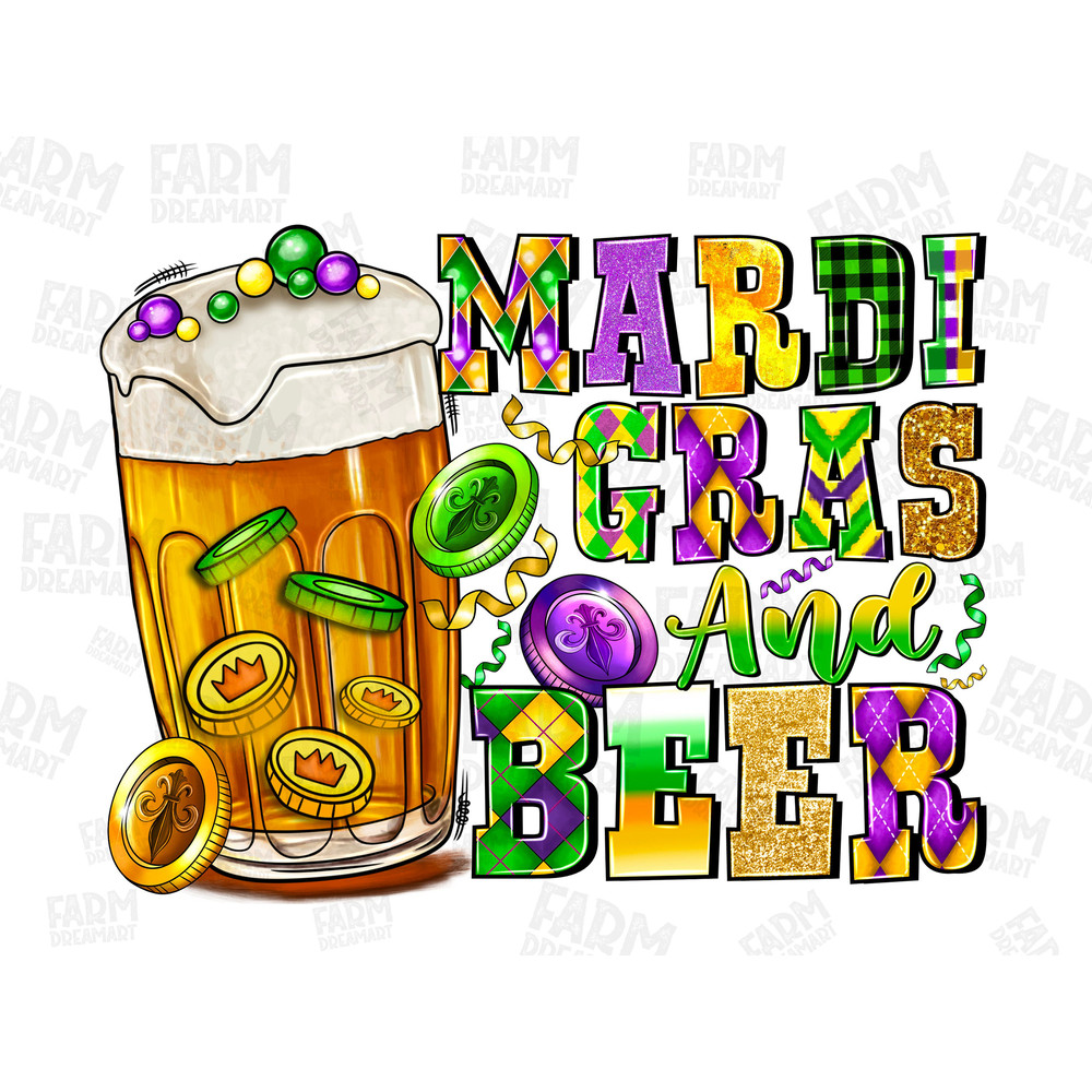 Mardi Gras and Beer, Western png, Mardi Gras png, Beer png, Mardi Gras Hat png, Turquoise Gemstone png, Leopard png, Sublimation, PNG.jpg