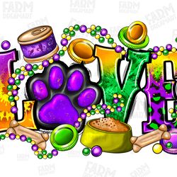 mardi gras love dog paw png sublimation design download, happy mardi gras png, mardi gras carnaval png, dog png, sublima