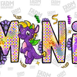 mini mardi gras png,baby dinosaur mardi gras, cute, purple stone, happy mardi gras, sublimation design downloads,mini ma