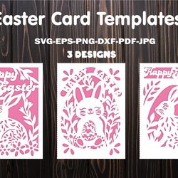 Happy Easter Card Svg Template For Laser And Paper cut, Easter svg,Greeting Easter card cover svg, Easter card envelope