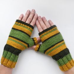 Coraline Wool Finger less Gloves for women and girls, Handmade, hand Knitted, cozy, Coraline fingerless gloves