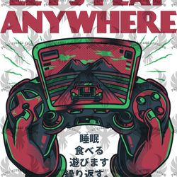 let's play anywhere only retro gamer svg digital download