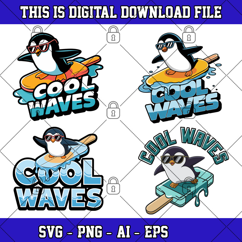 COOL WAVES SVG TShirt Mug SVG TShirt Sublimation Design Instant Digital Download SVG 0