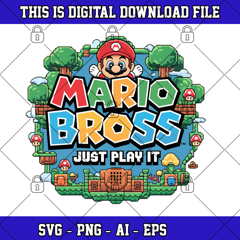 Mario Bross SVG TShirt Mug SVG TShirt Sublimation Design Instant Digital Download SVG 1