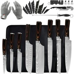 14pcs japanese chef knife set, premium german stainless steel kitchen knife set personalized gift for him new year gift,