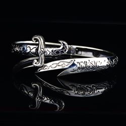 Silver Sword Bracelet , Handmade Bracelet , Mens Zulfiqar Bracelet , Adjustable Sword Bracelet , Warrior Bracelet , 925k