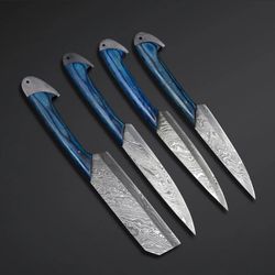 olive wood chef knives set of 4 pcs