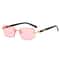 Rimless Rectangle Fashion Sunglasses Popular Small Square Shades For Women And Men Perfect For Summ 9