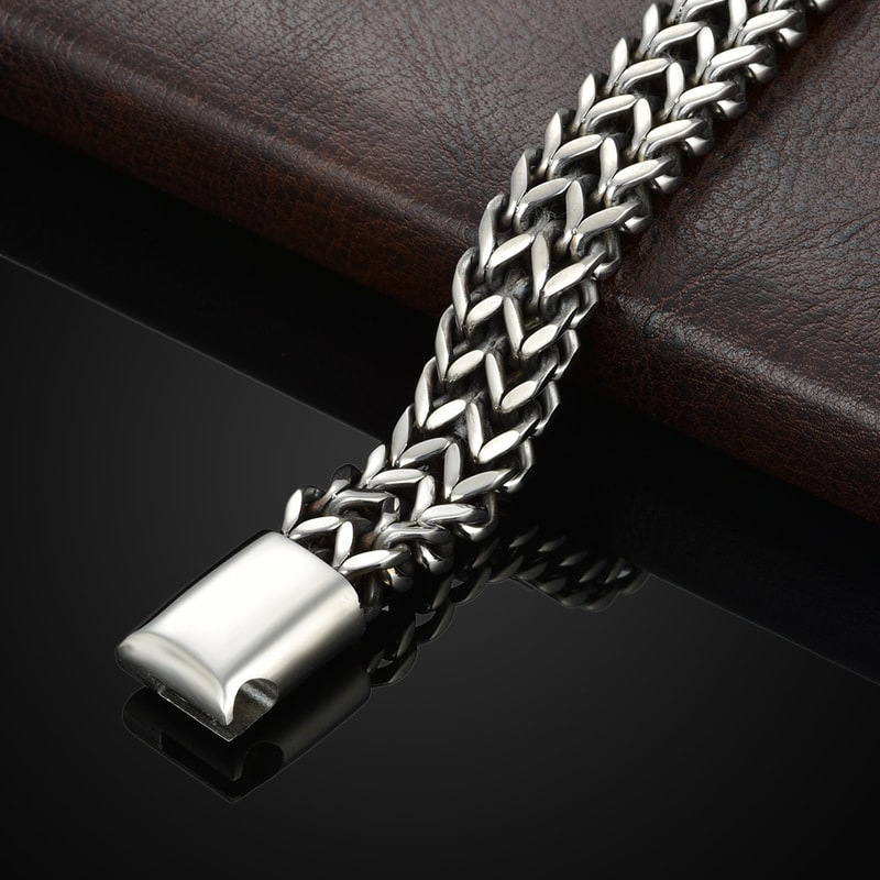 New Model Stainless Steel Braided Fish Scale Alloy Magnetic Buckle Bracelet with Keel Jewelry