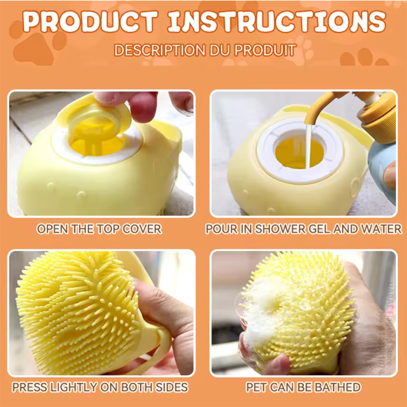 Soft Silicone Pet Accessories, Bath Massage Brush, Multifunctional Puppy Dog Cat Tools