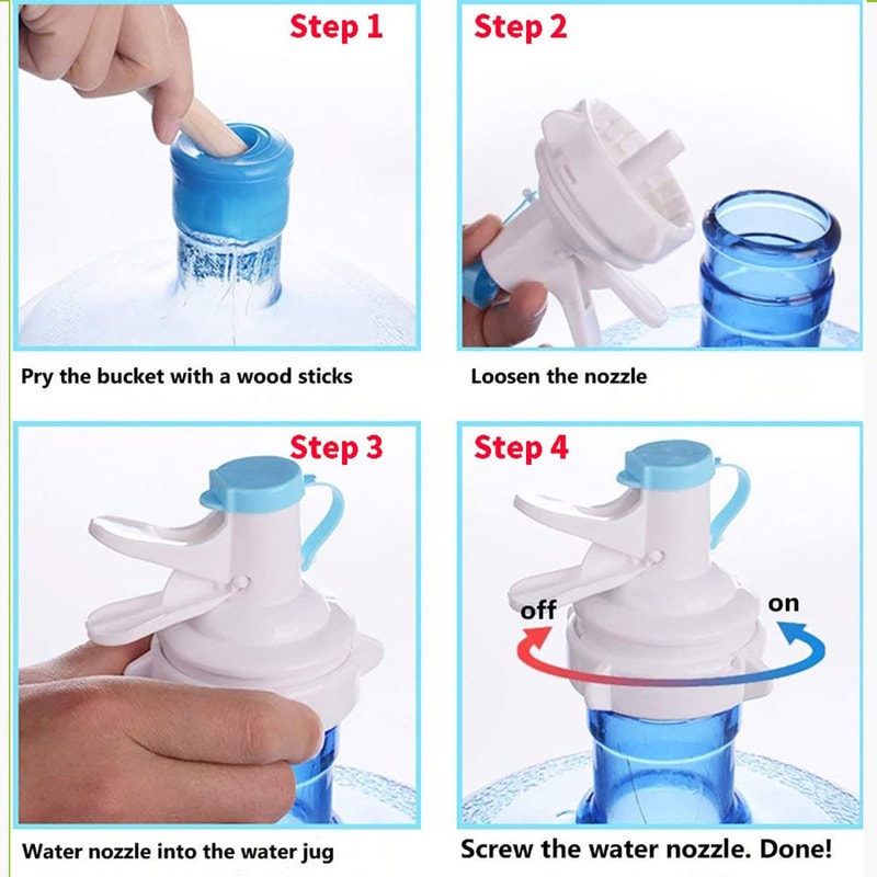 Water Dispenser Spout Bottle Cap, Reusable Plastic Spigot Faucet, Ideal for Office and School Use
