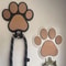 Wooden Dog Leash Hanger with Paw Design, Wall Hook for Collars & Coats, Ideal Gift for Dog Lovers