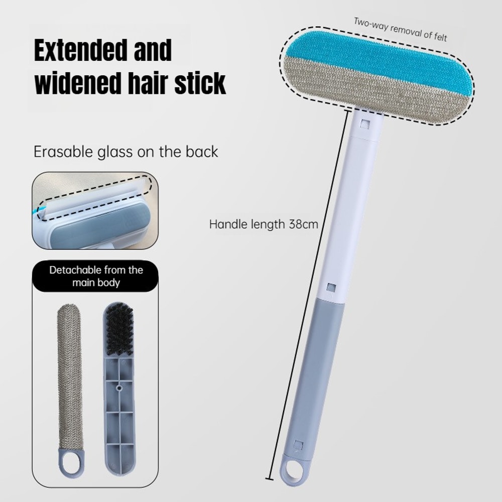 Static Cat Hair Cleaner, Long Handle Pet Hair Remover Brush for Cat Beds, Carpets