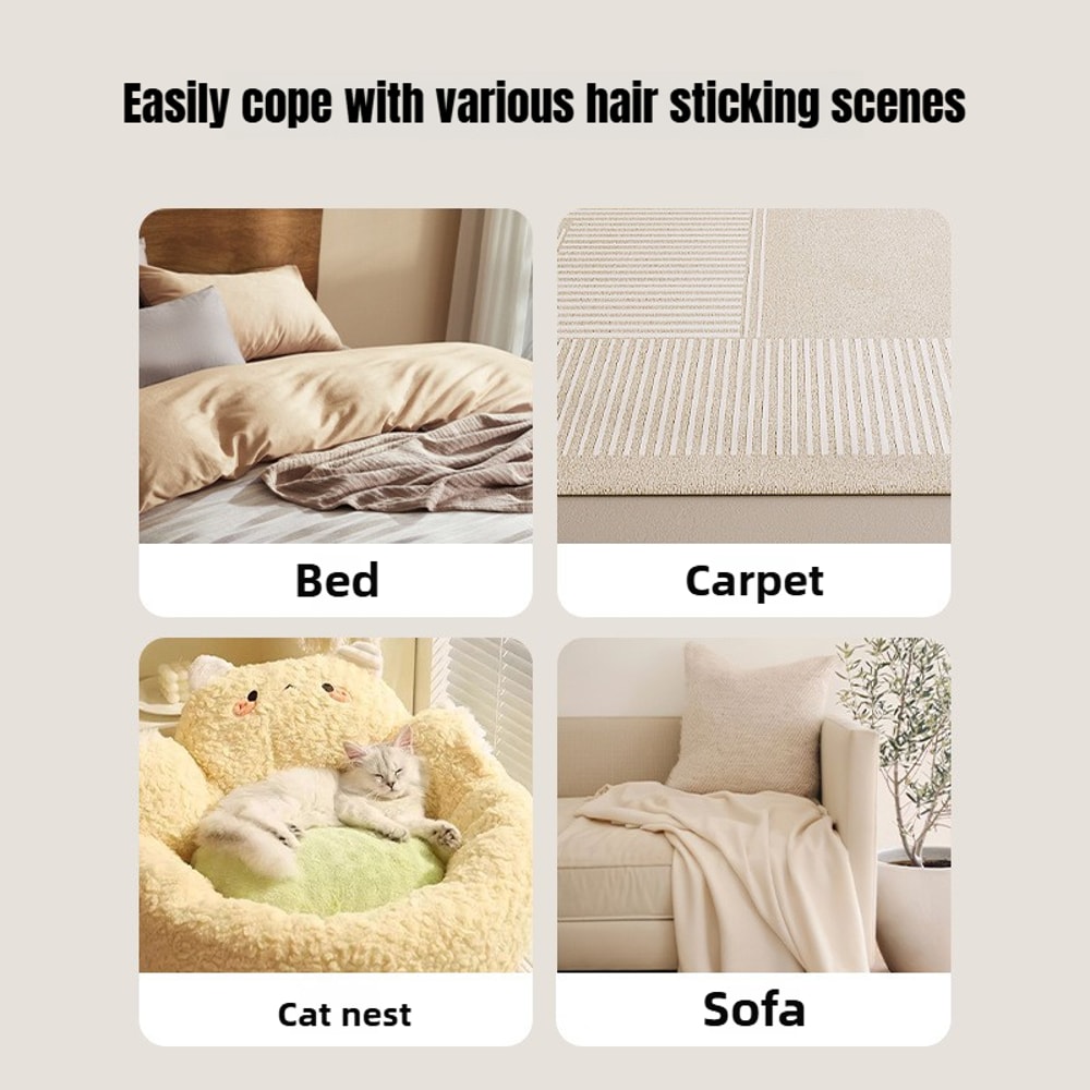 Static Cat Hair Cleaner, Long Handle Pet Hair Remover Brush for Cat Beds, Carpets