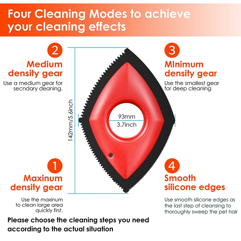 Reusable Modes Pet Hair Detailer Comb, Dog Cat Hair Remover for Carpets, Sofas, Cloth, and Car Seats