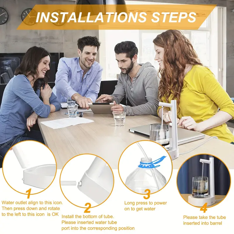 Automatic Small Water Pump, USB Rechargeable Smart Desktop Water Dispenser for Outdoors