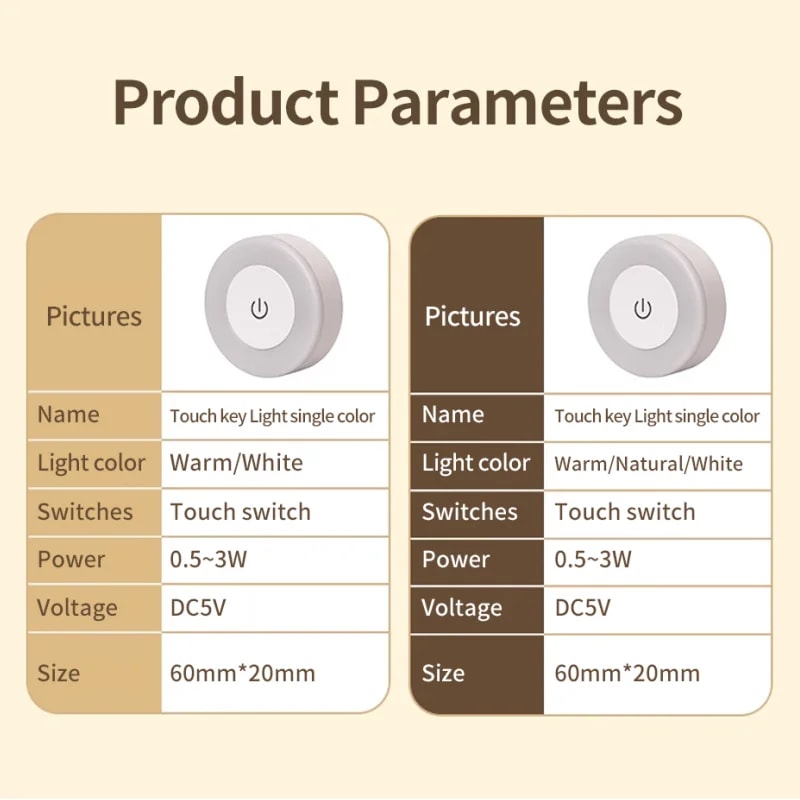 Touch Bedside Lamp, LED Wall Light, USB Rechargeable Night Light for Living Room and Bedroom