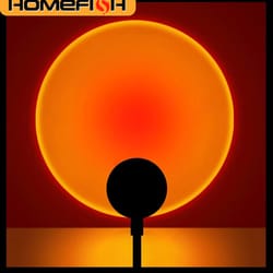 homefish usb led sunset projector lamp | atmosphere night light for home bedroom living room | birthday party photography decor