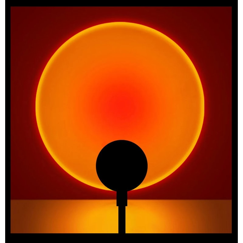 HOMEFISH USB LED Sunset Projector Lamp | Atmosphere Night Light for Home Bedroom Living Room | Birthday Party Photography Decor