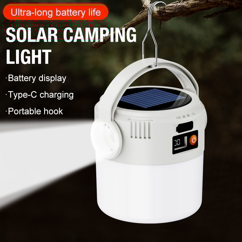 Portable Solar LED Outdoor Lamp Camping Hook Lamp With TYPEC Charging 1