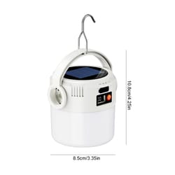 portable solar led outdoor lamp, camping hook lamp with type-c charging