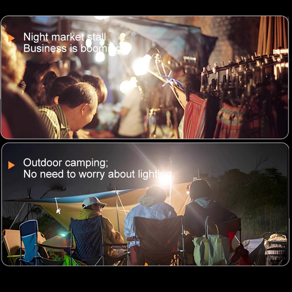 Portable Solar LED Outdoor Lamp Camping Hook Lamp With TYPEC Charging 4