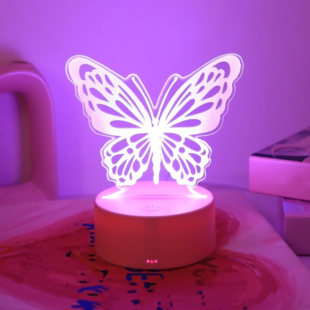 USB Butterfly 3D Night Light, Creative Table Decoration, Bedroom and Living Room Light, Perfect Birthday Gift