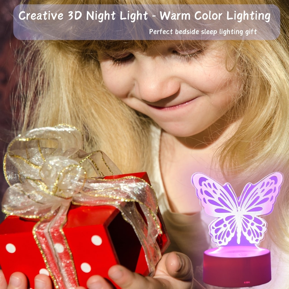 USB Butterfly 3D Night Light, Creative Table Decoration, Bedroom and Living Room Light, Perfect Birthday Gift