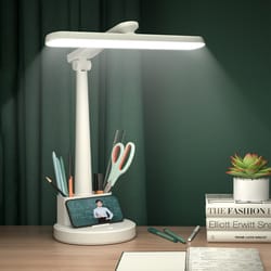foldable led desk lamp with rechargeable battery, usb powered, eye protection for students, bedroom table light