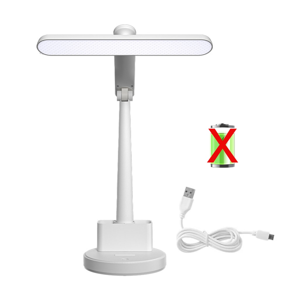 Foldable LED Desk Lamp with Rechargeable Battery, USB Powered, Eye Protection for Students, Bedroom Table Light