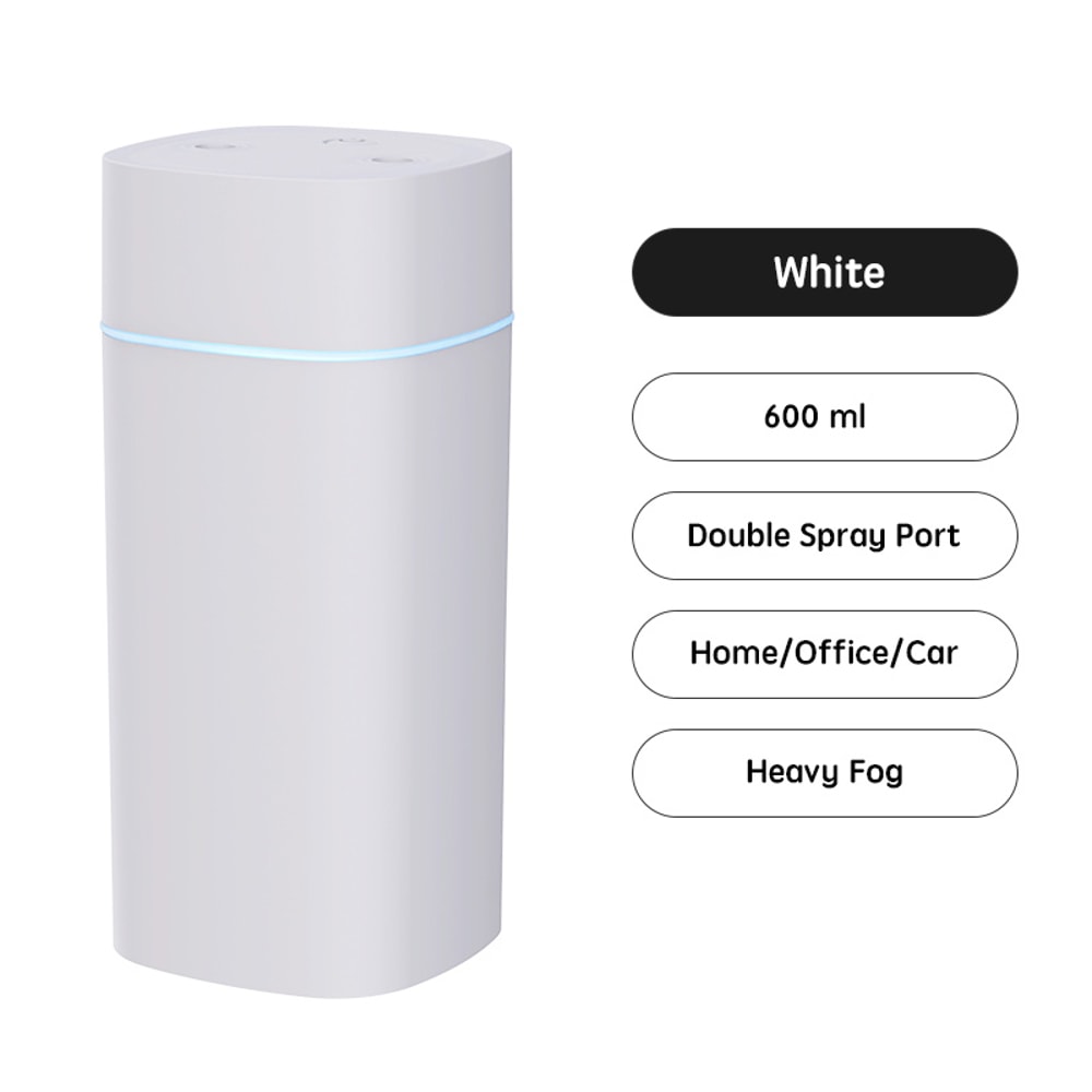 Cool Mist Maker USB Air Humidifier Double Spray Port 600ml Aromatherapy Purifier 2