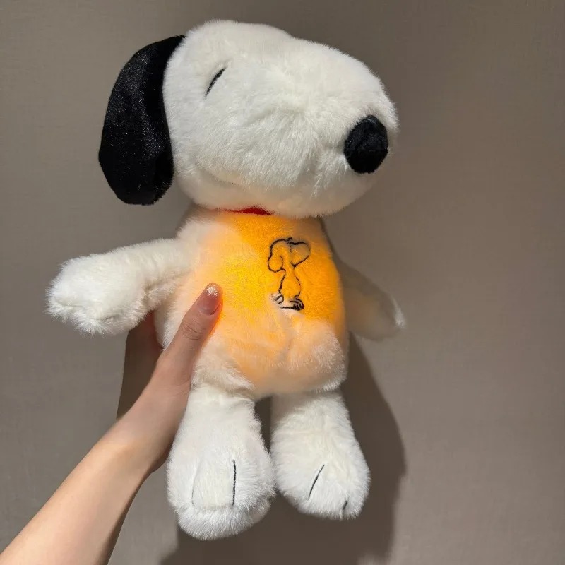 Cute Calming Glowing Breathing Snoopy Plush Toy, Baby Sleep Aid, Kids Bedtime Gift