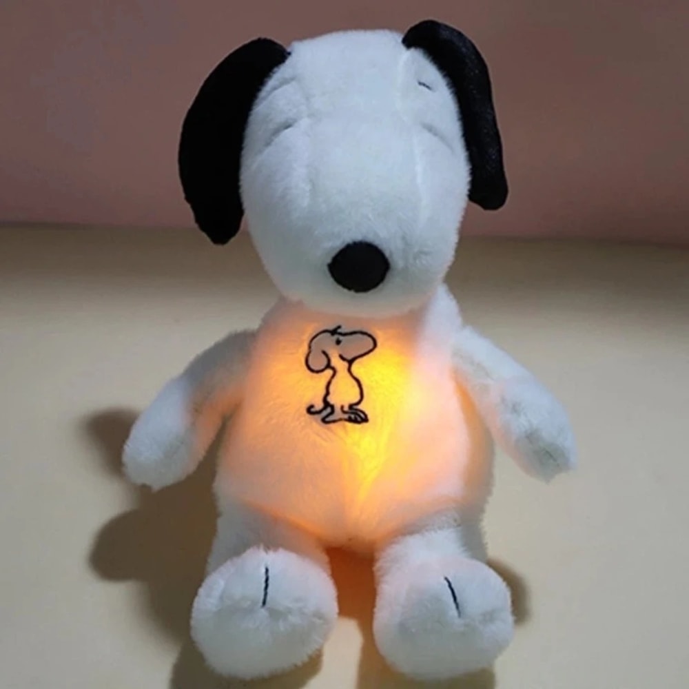 Cute Calming Glowing Breathing Snoopy Plush Toy, Baby Sleep Aid, Kids Bedtime Gift
