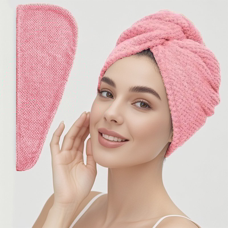 Textured Hair Towel Solid Color Dry Hair Cap 98 X 255 Absorbent Towel Wrap For ButtonDown Women 8