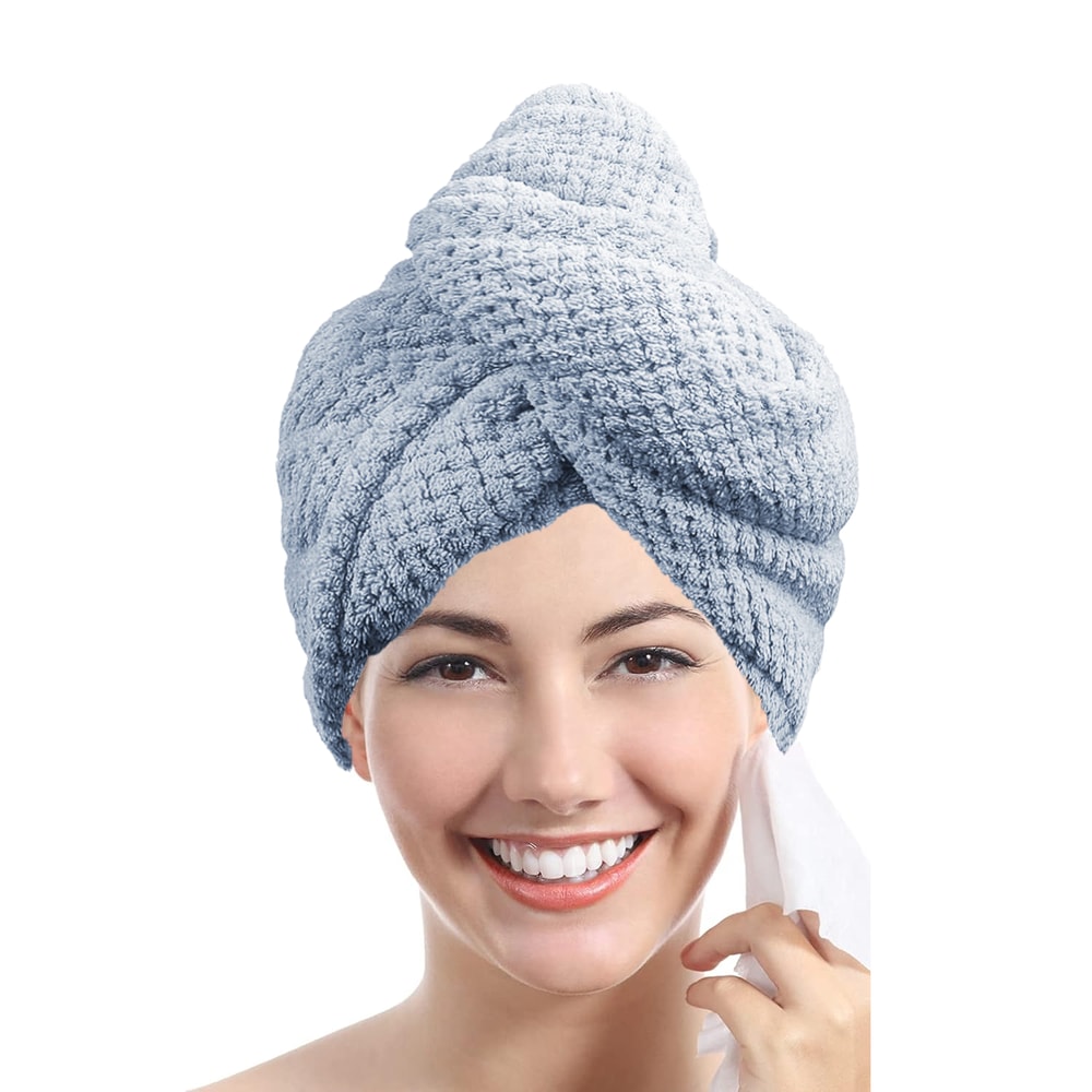 Textured Hair Towel Solid Color Dry Hair Cap 98 X 255 Absorbent Towel Wrap For ButtonDown Women 12