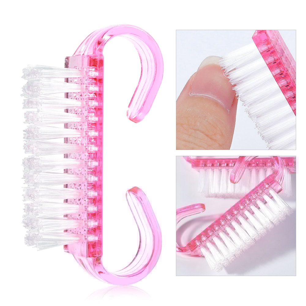 Pink Acrylic Nail Brushes 1520Pcs Nail Art Manicure Pedicure Soft Cleaning Tools Set 0