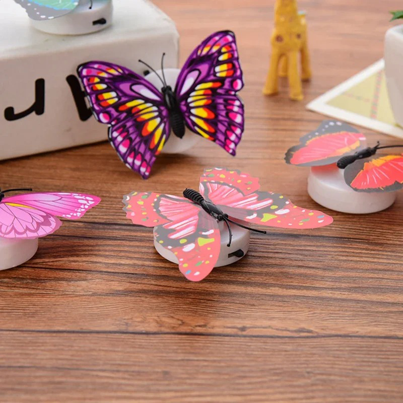 Funny Colorful Glowing Butterfly Light Ranpo Hot DIY LED Stickable Decorative Wall Light For House 4