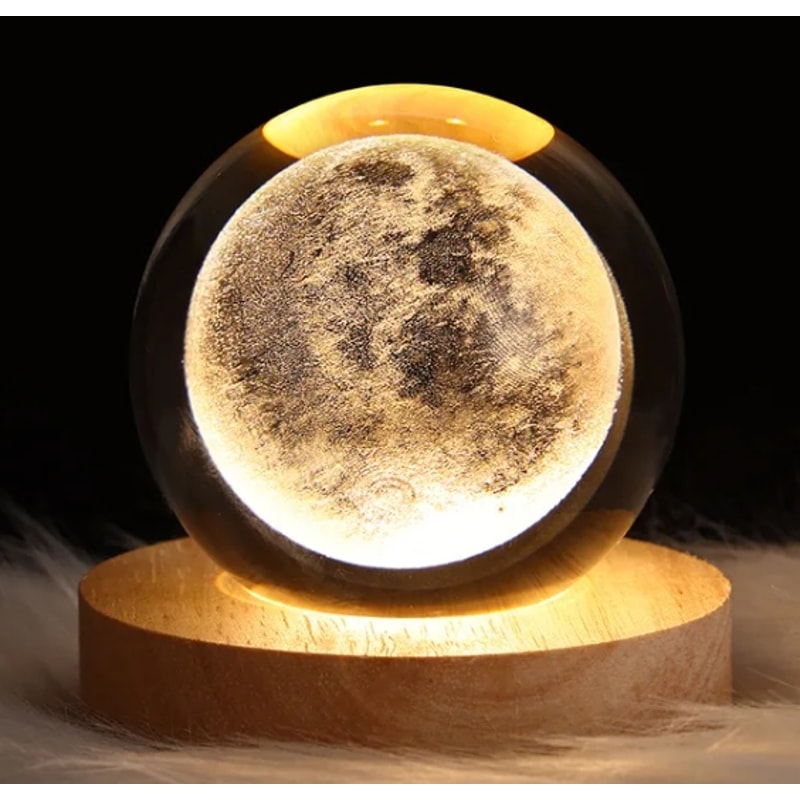 3D Moon Planet Galaxy LED Crystal Ball Toys Table Lamp Kids Educational Gifts Party Decor For Birth 6